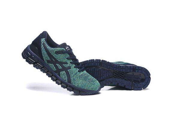 ⁦נעלי אסיקס-ASICS - KNIT 2 - Dark Green - Blue⁩ – תמונה ⁦3⁩