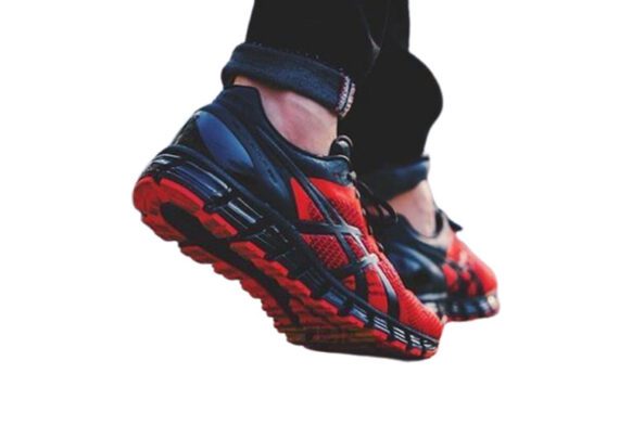 ⁦נעלי אסיקס-ASICS - KNIT - Dark-Red Black⁩ – תמונה ⁦5⁩