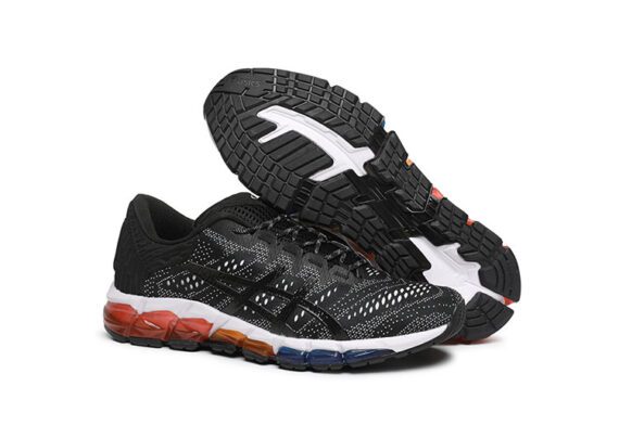 ⁦נעלי אסיקס-ASICS - QUANTUM - Jacquard Noodle JCQ - Black & White Blue ORG Red⁩ – תמונה ⁦3⁩