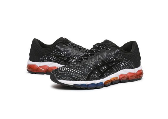 ⁦נעלי אסיקס-ASICS - QUANTUM - Jacquard Noodle JCQ - Black & White Blue ORG Red⁩ – תמונה ⁦6⁩