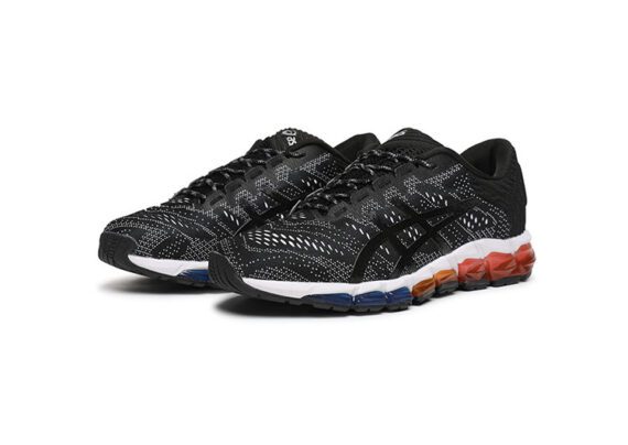 ⁦נעלי אסיקס-ASICS - QUANTUM - Jacquard Noodle JCQ - Black & White Blue ORG Red⁩ – תמונה ⁦2⁩