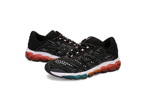 ⁦נעלי אסיקס-ASICS - QUANTUM - Jacquard Noodle JCQ - Black & White Blue ORG Yellow Female⁩ – תמונה ⁦2⁩