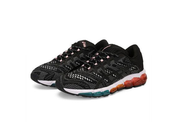 ⁦נעלי אסיקס-ASICS - QUANTUM - Jacquard Noodle JCQ - Black & White Blue ORG Yellow Female⁩ – תמונה ⁦3⁩