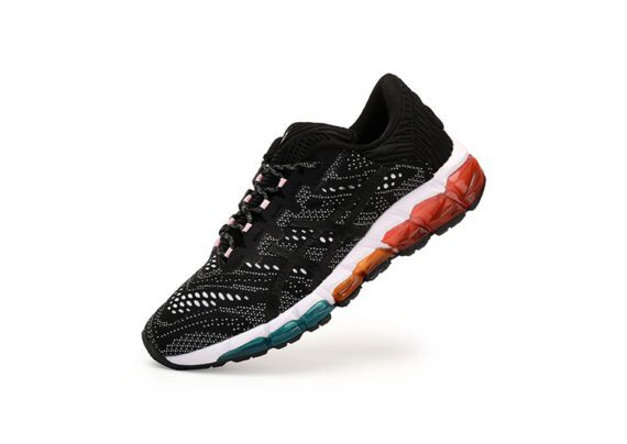 נעלי אסיקס-ASICS - QUANTUM - Jacquard Noodle JCQ - Black & White Blue ORG Yellow Female