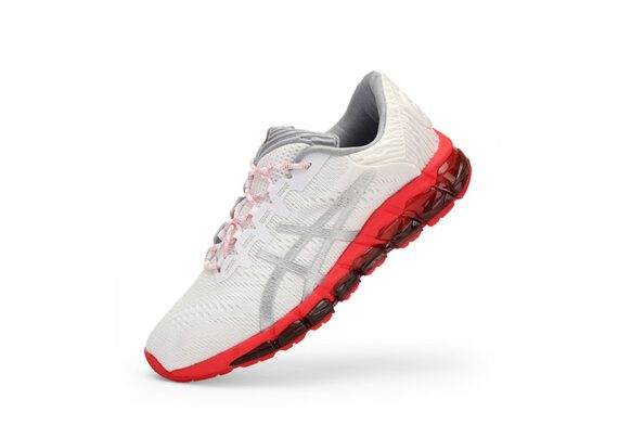 נעלי אסיקס-ASICS - QUANTUM - Jacquard Noodles JCQ - White Gray Red - Female