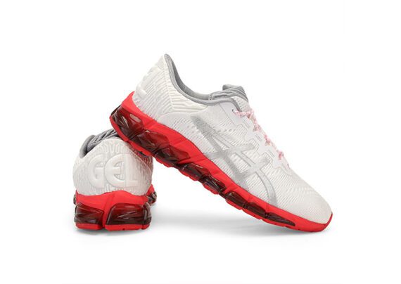 ⁦נעלי אסיקס-ASICS - QUANTUM - Jacquard Noodles JCQ - White Gray Red - Female⁩ – תמונה ⁦5⁩