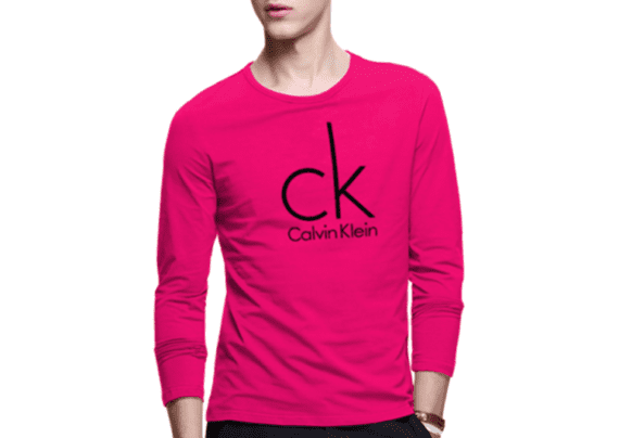 Big CK Long Sleeve Round Neck-Pink