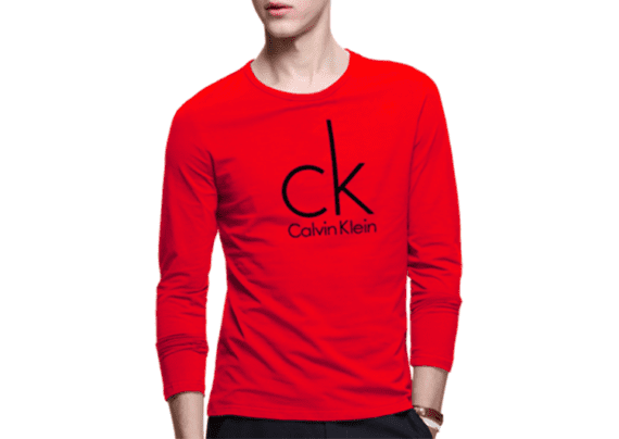 Big CK Long Sleeve Round Neck-Red