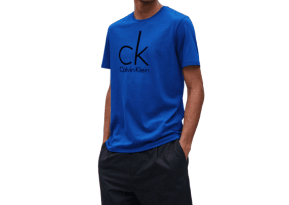 CK Big Round Neck Short Sleeve Men -Blue