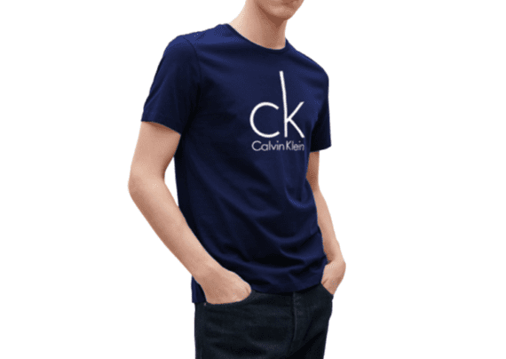 CK Big Round Neck Short Sleeve Men -Navy Blue