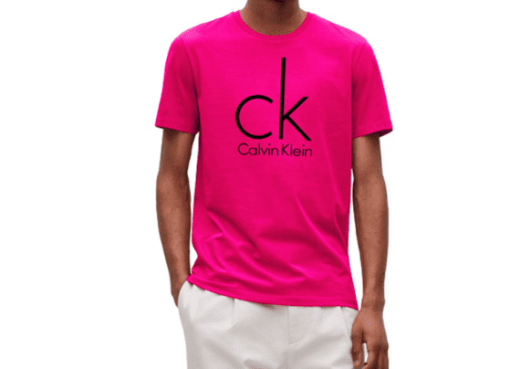 CK Big Round Neck Short Sleeve Men -Pink