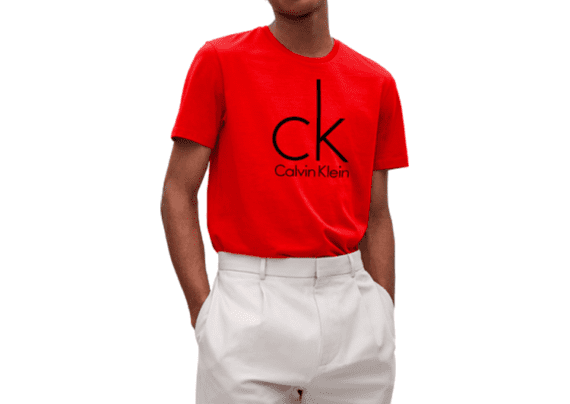 CK Big Round Neck Short Sleeve Men -Red