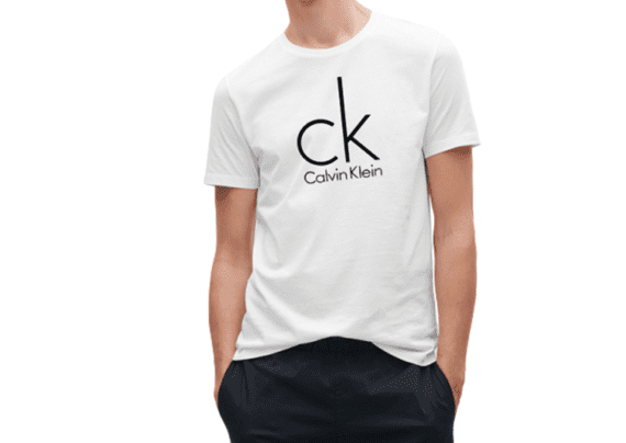 CK Big Round Neck Short Sleeve Men -White