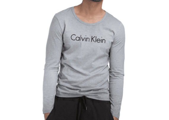 CK Long Sleeve Round Neck-Gray