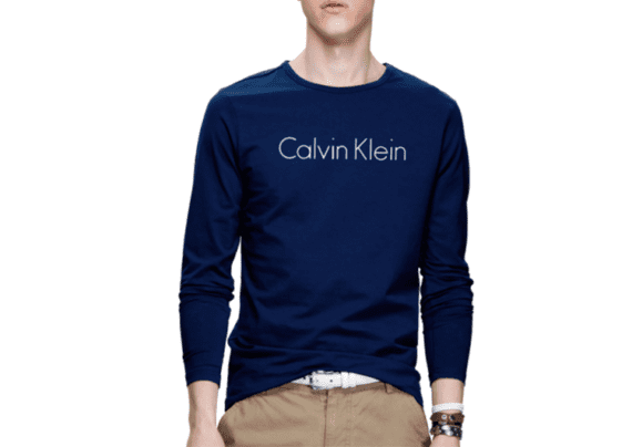 CK Long Sleeve Round Neck-Navy Blue