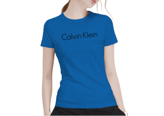 CK Round Neck Short Sleeve Women-Blue