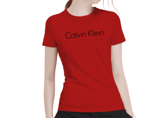 CK Round Neck Short Sleeve Women-Red