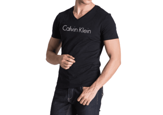 CK Short Sleeve T-shirt Men V - Black