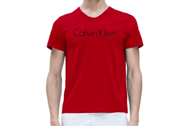 CK Short Sleeve T-shirt Men V - Red