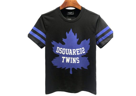 DSQUARED2 TSHIRT MEN SHORT-Black White Blue