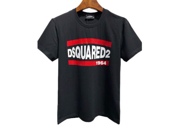 DSQUARED2 TSHIRT MEN SHORT - Black White Red