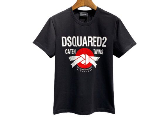 DSQUARED2 TSHIRT MEN SHORT - Black and White - Red Logo