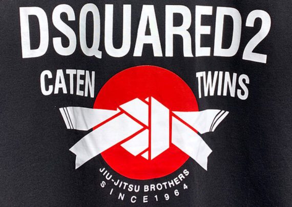 ⁦DSQUARED2 TSHIRT MEN SHORT - Black and White - Red Logo⁩ – תמונה ⁦3⁩