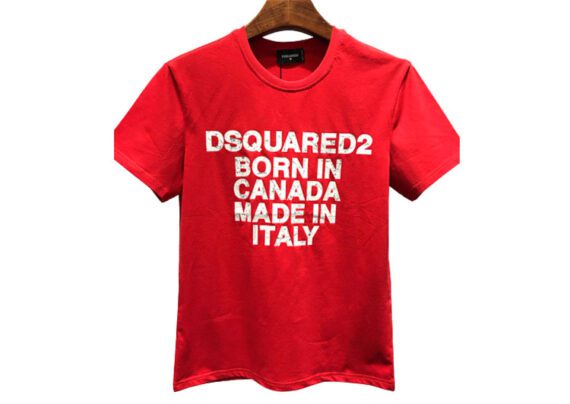 DSQUARED2 TSHIRT MEN SHORT-Red White Combo