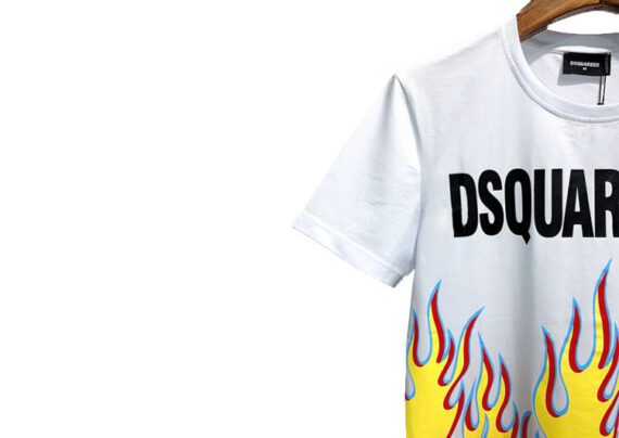 ⁦DSQUARED2 TSHIRT MEN SHORT - White Black & Yellow⁩ – תמונה ⁦4⁩