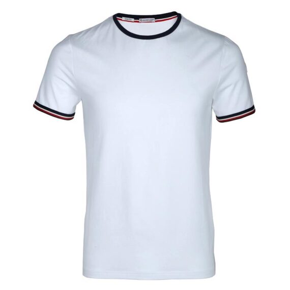 ⁦מונקלר-MONCLER SHORT T-SHIRT MEN SIDE LOGO WHITE⁩ – תמונה ⁦3⁩