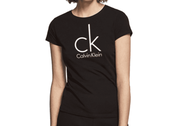 Large CK Round Neck Short Sleeve Women-Black