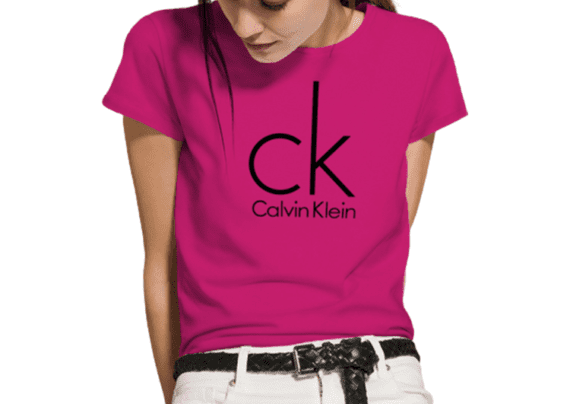 Large CK Round Neck Short Sleeve Women-Pink