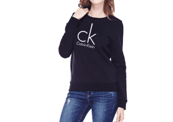 Large CK Round Neck Sweater Women-Black