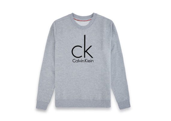 Large CK Round Neck Sweater Women-Gray