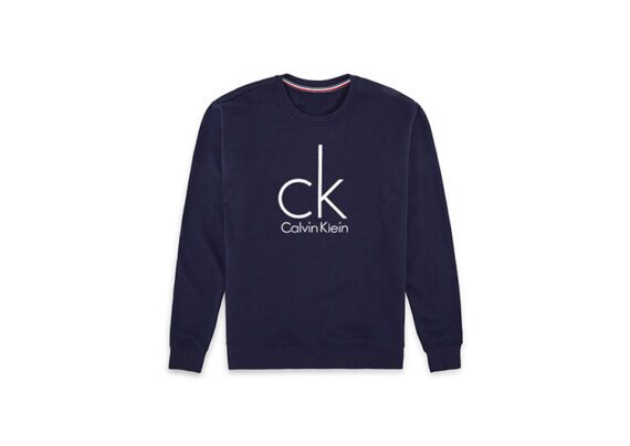 Large CK Round Neck Sweater Women-Navy Blue