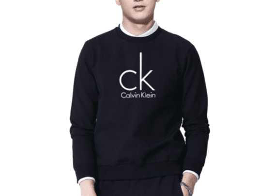 Large CK round neck sweater men-Black