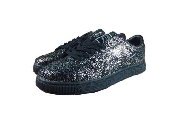 ⁦נעלי פומה-PUMA Suede Splatter joint model moonlight Silver and Black⁩ – תמונה ⁦2⁩