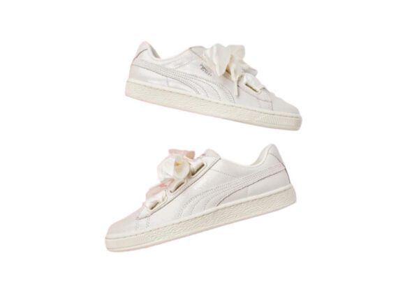 ⁦נעלי פומה- PUMA basket heart rihanna leather -Vista White⁩ – תמונה ⁦7⁩