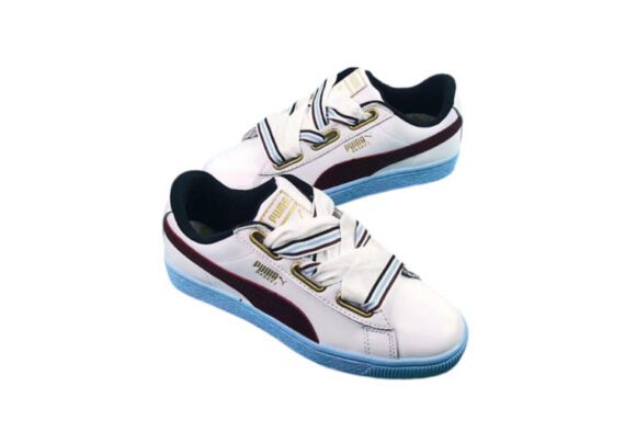 נעלי פומה- PUMA basket heart rihanna leather -White-Seal Brown