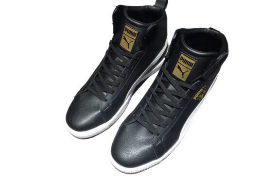 ⁦נעלי פומה- PUMA full leather high-top sneakers-Black⁩ – תמונה ⁦3⁩