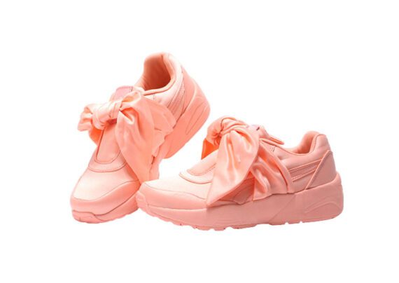 ⁦נעלי פומה- PUMA rihanna bow rubbon silk cherry blossom pink -Apricot⁩ – תמונה ⁦3⁩