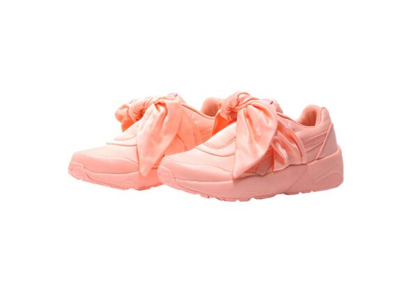 ⁦נעלי פומה- PUMA rihanna bow rubbon silk cherry blossom pink -Apricot⁩ – תמונה ⁦2⁩