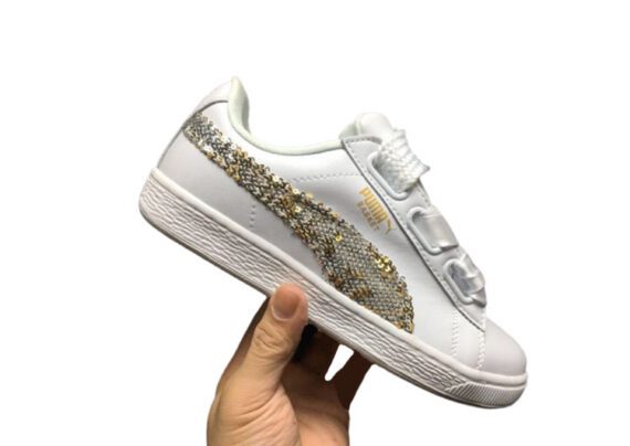 ⁦נעלי פומה- Puma bow glitter sequins -White⁩ – תמונה ⁦4⁩