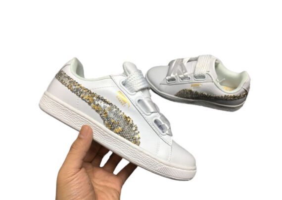 ⁦נעלי פומה- Puma bow glitter sequins -White⁩ – תמונה ⁦11⁩