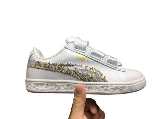 ⁦נעלי פומה- Puma bow glitter sequins -White⁩ – תמונה ⁦3⁩