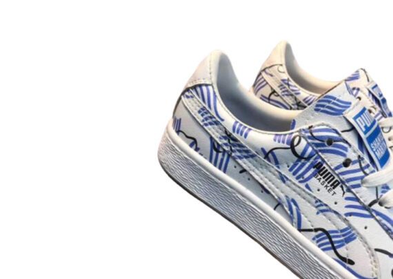 ⁦נעלי פומה-Puma layered skin graffiti sneakers genuine standard layered leather - Blue-white⁩ – תמונה ⁦7⁩