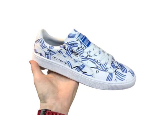 ⁦נעלי פומה-Puma layered skin graffiti sneakers genuine standard layered leather - Blue-white⁩ – תמונה ⁦3⁩