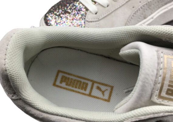 ⁦נעלי פומה- Puma platform shoes top pog leather gold head silver hesd frosted hesd flash drill bit-Silver Sand⁩ – תמונה ⁦7⁩