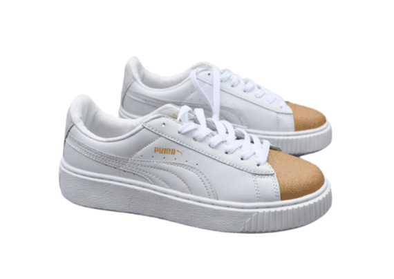 נעלי פומה- Puma platform shoes top pog leather gold head silver hesd frosted hesd flash drill bit-Pale Taupe