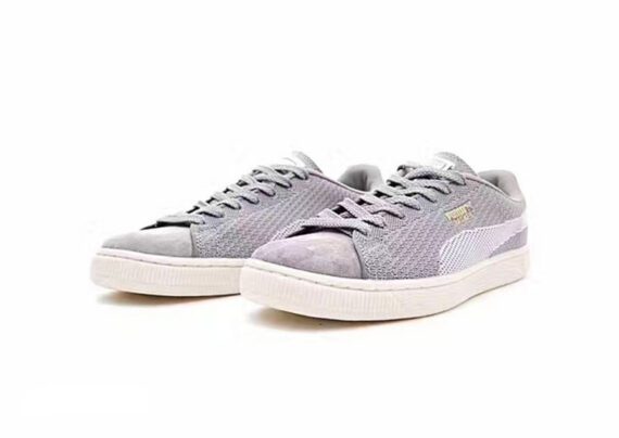 ⁦נעלי פומה- Puma suede Classic+ Knit -Light Grey⁩ – תמונה ⁦2⁩